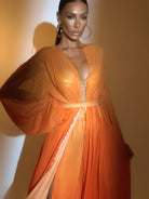 Pandora Sunset Gradient Bell-Sleeved Duster