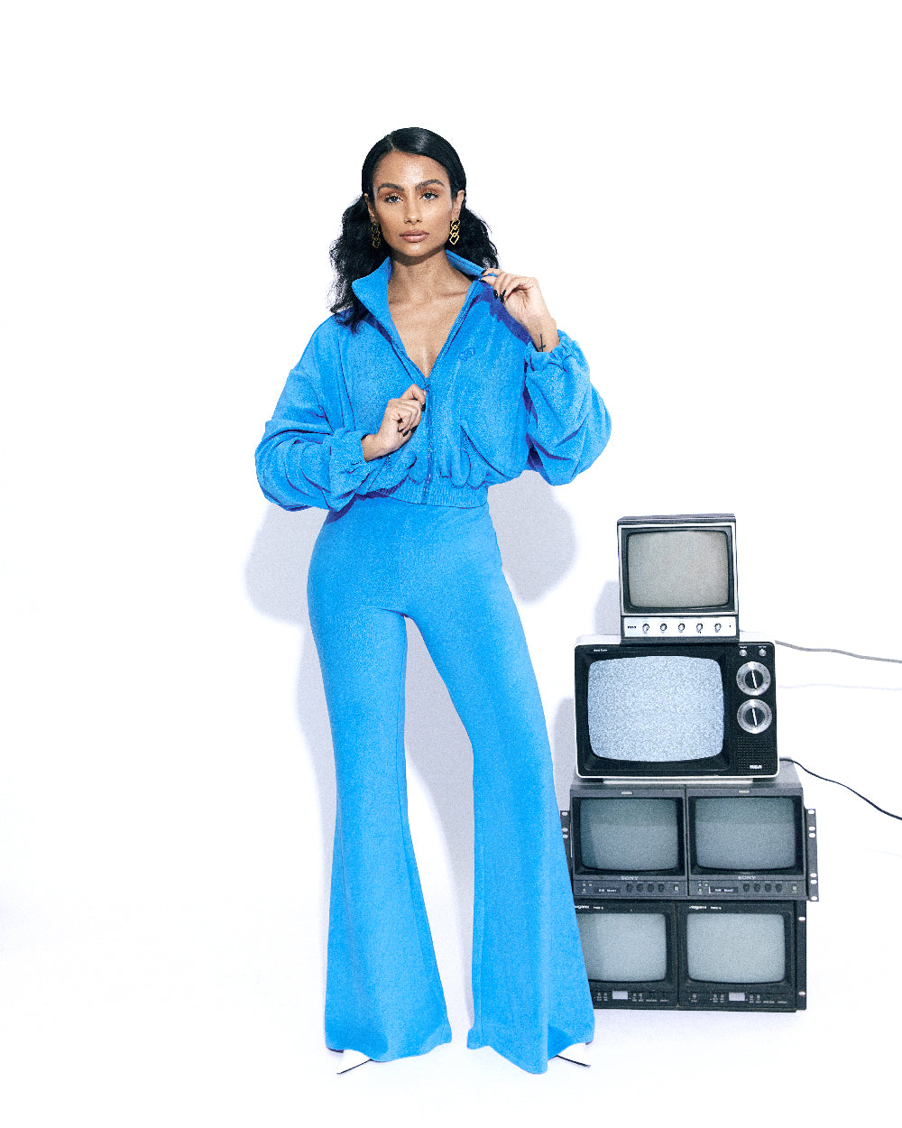 Beta Bell Bottom Pants - XS / CERULEAN BLUE
