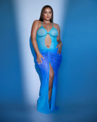 Andromeda Cut-out Maxi Dress (Blue-Gradient) - Dresses