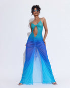 Andromeda Cut-out Maxi Dress (Blue-Gradient) - Dresses