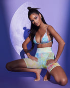 Titan Mesh Biker Shorts Tie-Dye - S / Tye dye / High-Waisted
