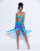 Andromeda Cut-out Maxi Dress (Blue-Gradient) - Dresses