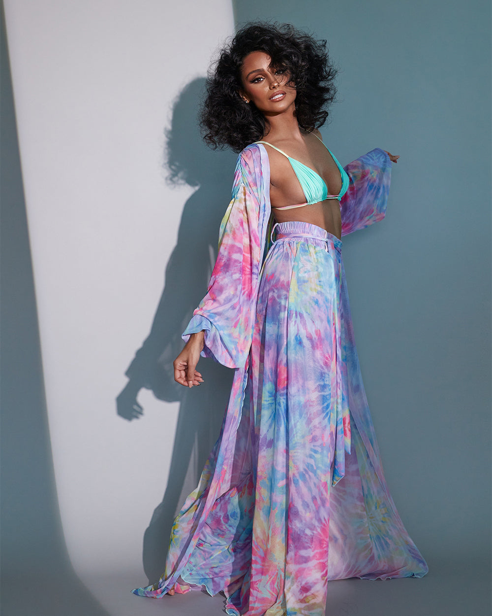 Infinity Front-Slit Pants (Tie-Dye)