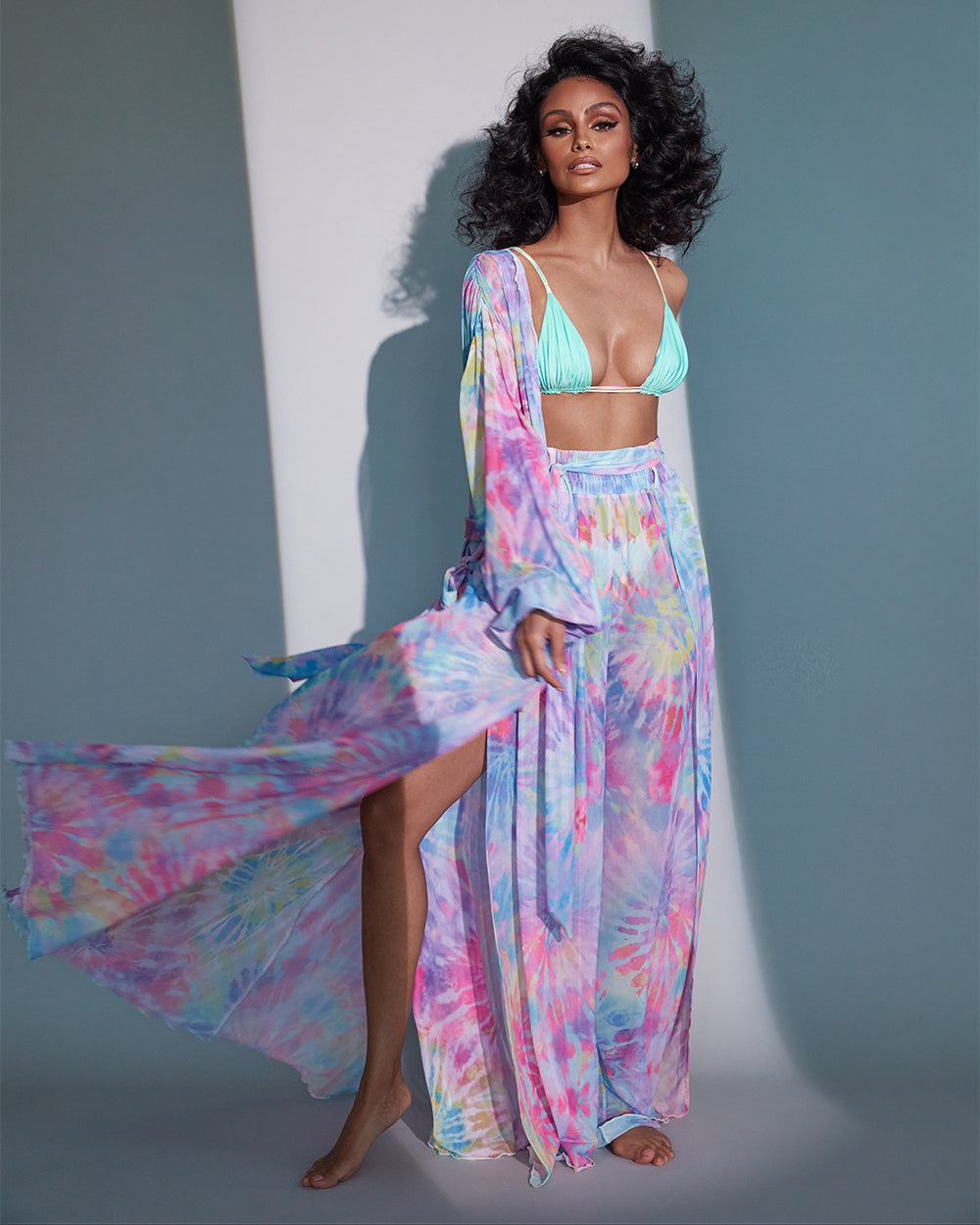 Infinity Front-Slit Pants (Tie-Dye) - S / Front Slits / Tye