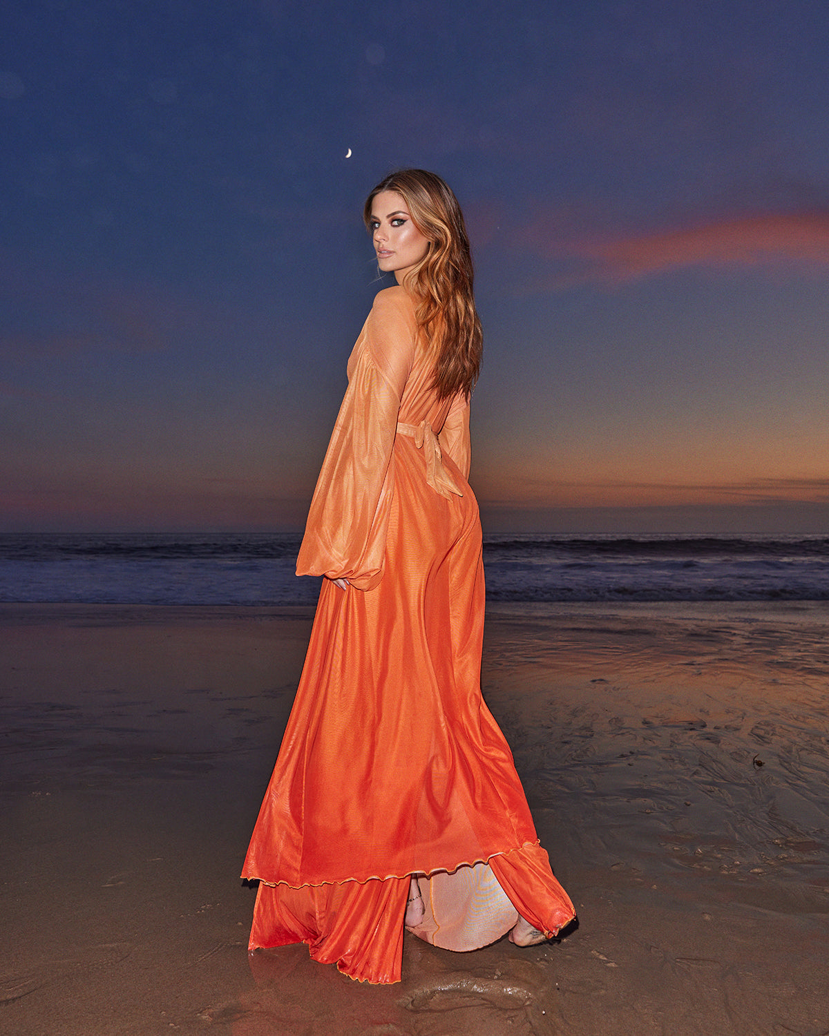 Pandora Sunset Gradient Bell-Sleeved Duster