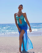 Andromeda Cut-out Maxi Dress (Blue-Gradient) - Dresses