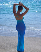 Andromeda Cut-out Maxi Dress (Blue-Gradient) - Dresses