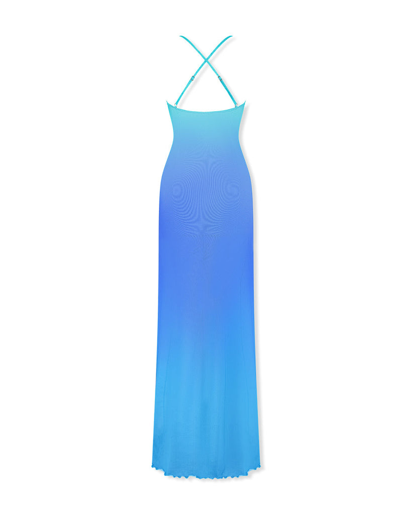 Andromeda Cut-out Maxi Dress (Blue-Gradient) - Dresses